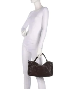 Handtasche fein genarbtes Rindsleder dunkelbraun