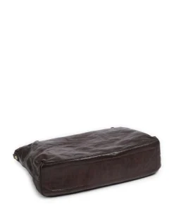 Handtasche fein genarbtes Rindsleder dunkelbraun