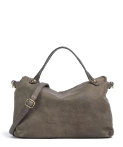 Handtasche fein genarbtes Rindsleder taupe