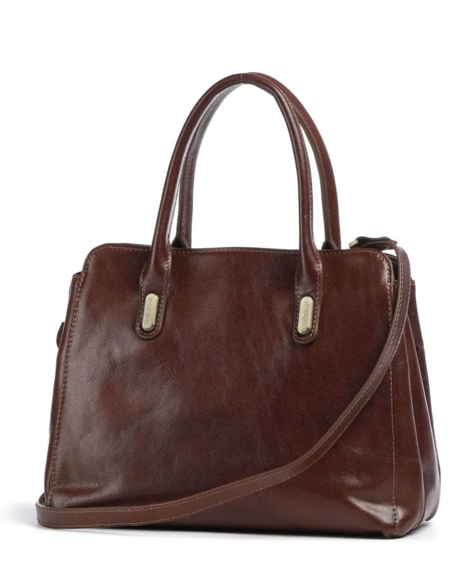 Handtasche fein genarbtes Rindsleder braun