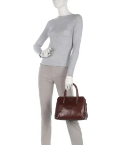 Handtasche fein genarbtes Rindsleder braun