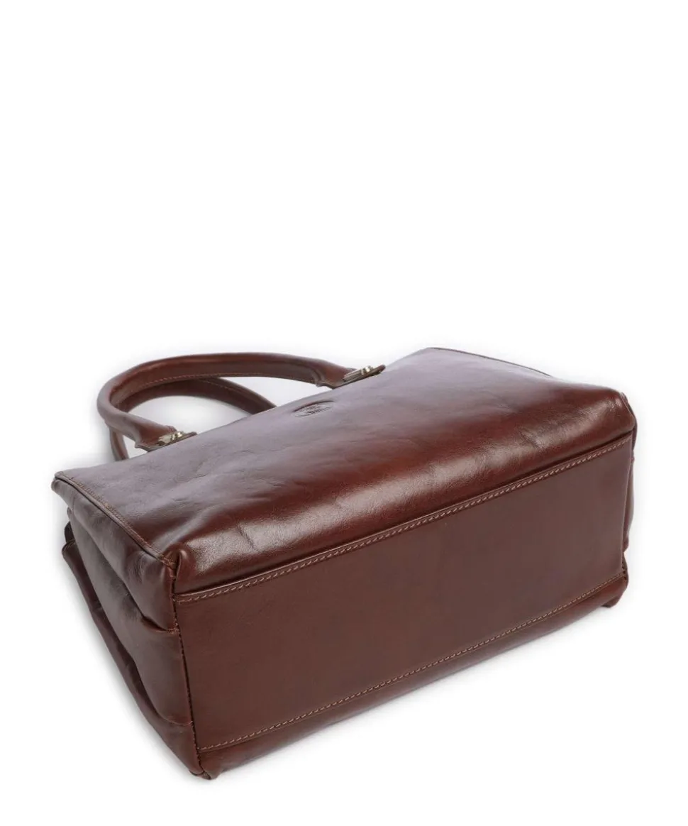 Handtasche fein genarbtes Rindsleder braun