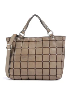 Handtasche fein genarbtes Rindsleder stein