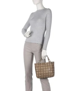 Handtasche fein genarbtes Rindsleder stein