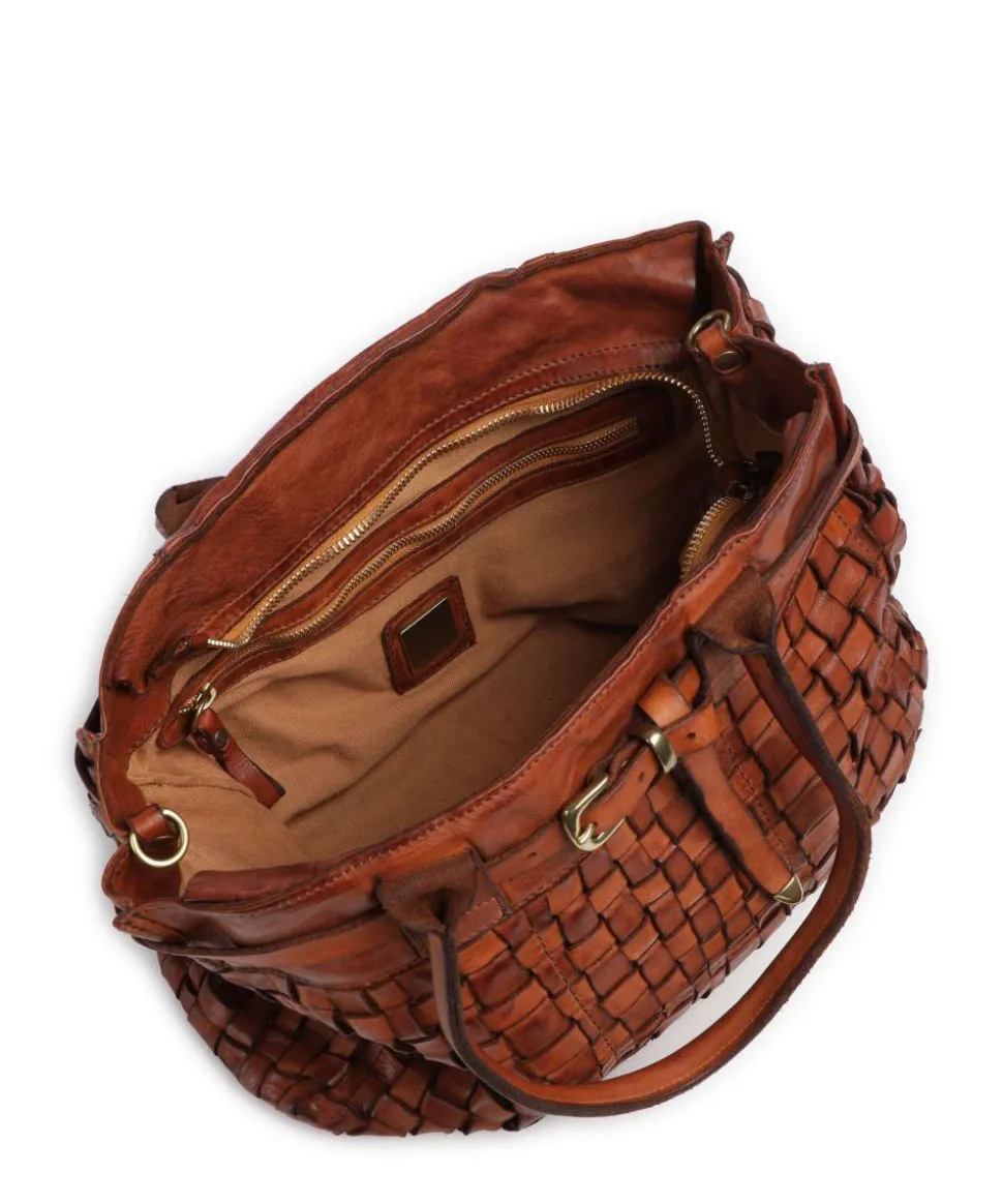 Handtasche fein genarbtes Rindsleder cognac