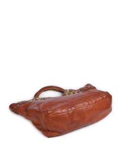 Handtasche fein genarbtes Rindsleder cognac