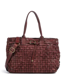 Handtasche fein genarbtes Rindsleder dunkelrot