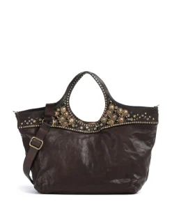 Handtasche fein genarbtes Rindsleder dunkelbraun