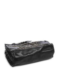 Handtasche fein genarbtes Rindsleder schwarz