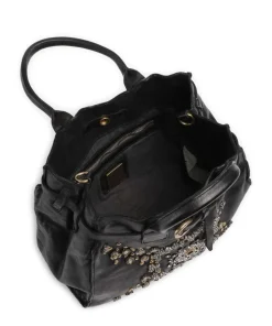 Handtasche fein genarbtes Rindsleder schwarz