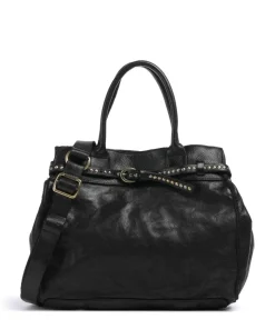 Handtasche fein genarbtes Rindsleder schwarz