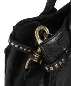 Handtasche fein genarbtes Rindsleder schwarz