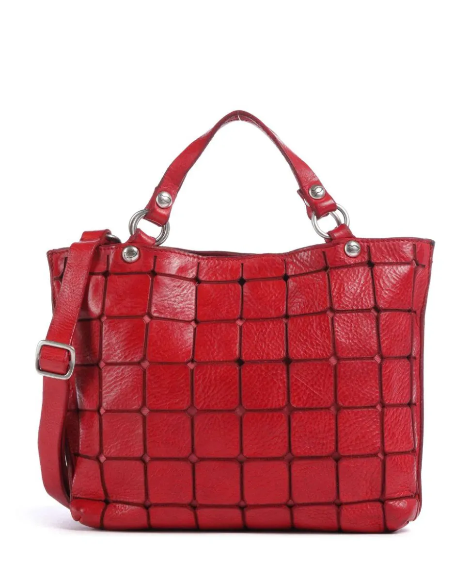 Handtasche fein genarbtes Rindsleder rot