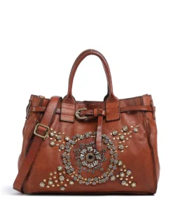 Handtasche fein genarbtes Rindsleder cognac