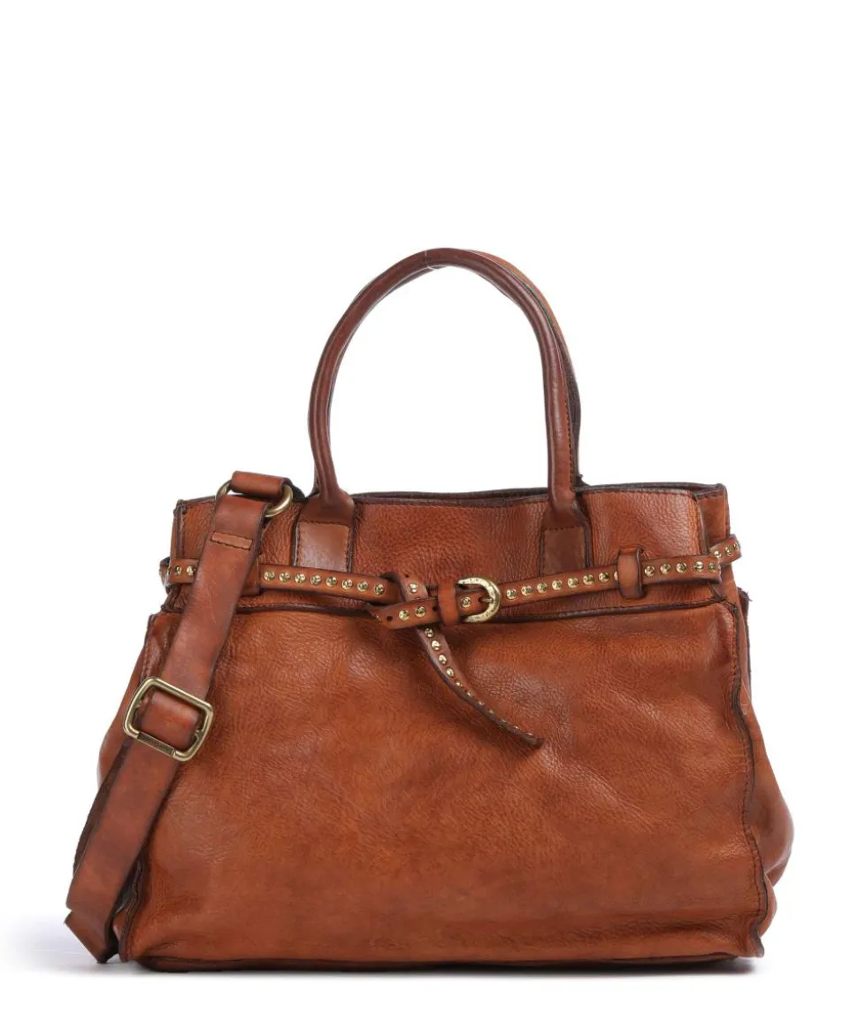 Handtasche fein genarbtes Rindsleder cognac