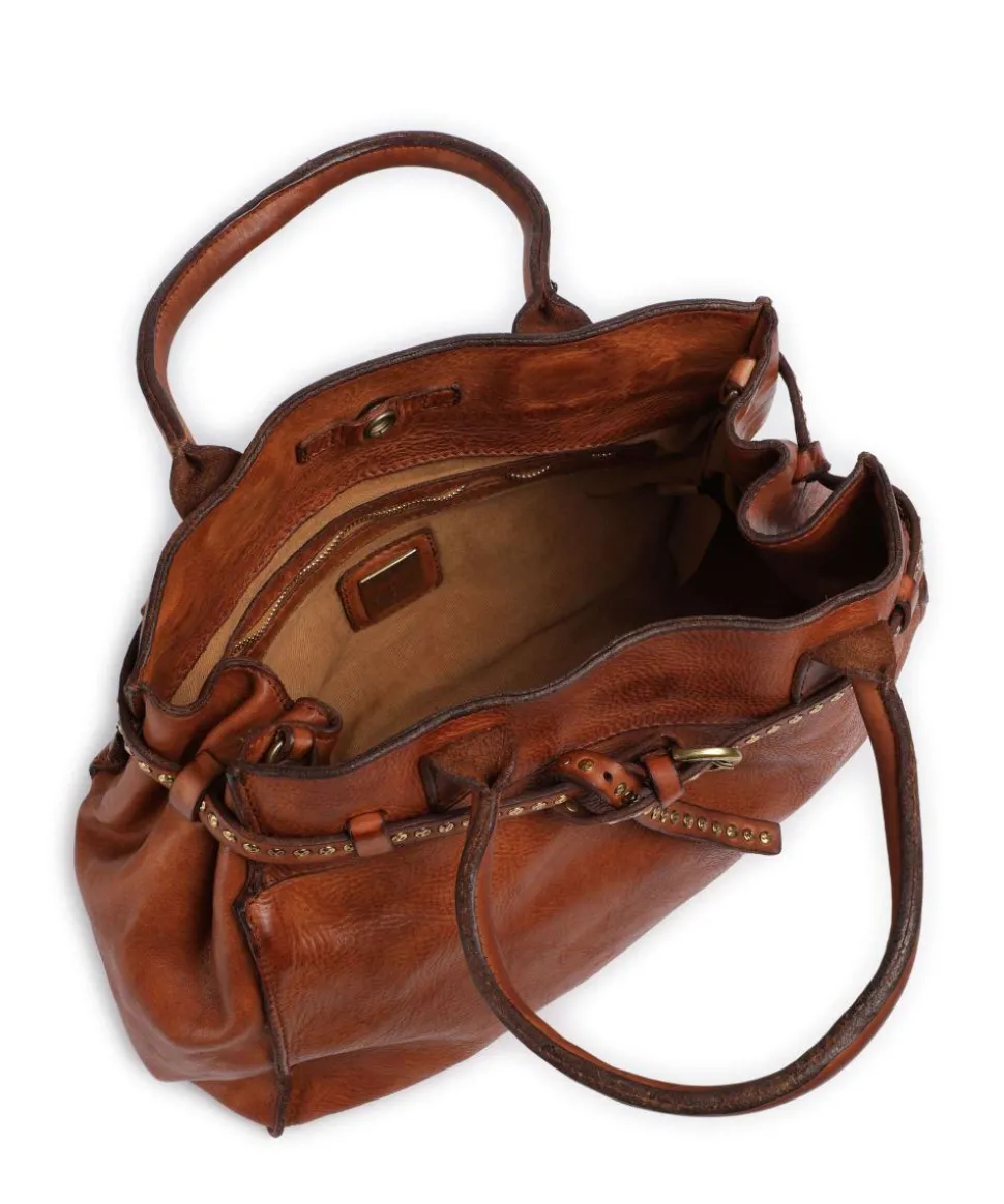 Handtasche fein genarbtes Rindsleder cognac