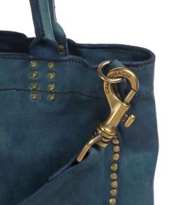 Handtasche genarbtes Rindsleder dunkelblau