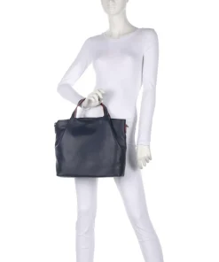 Handtasche genarbtes Rindsleder navy