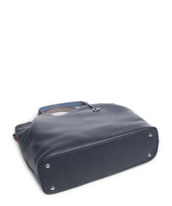 Handtasche genarbtes Rindsleder navy