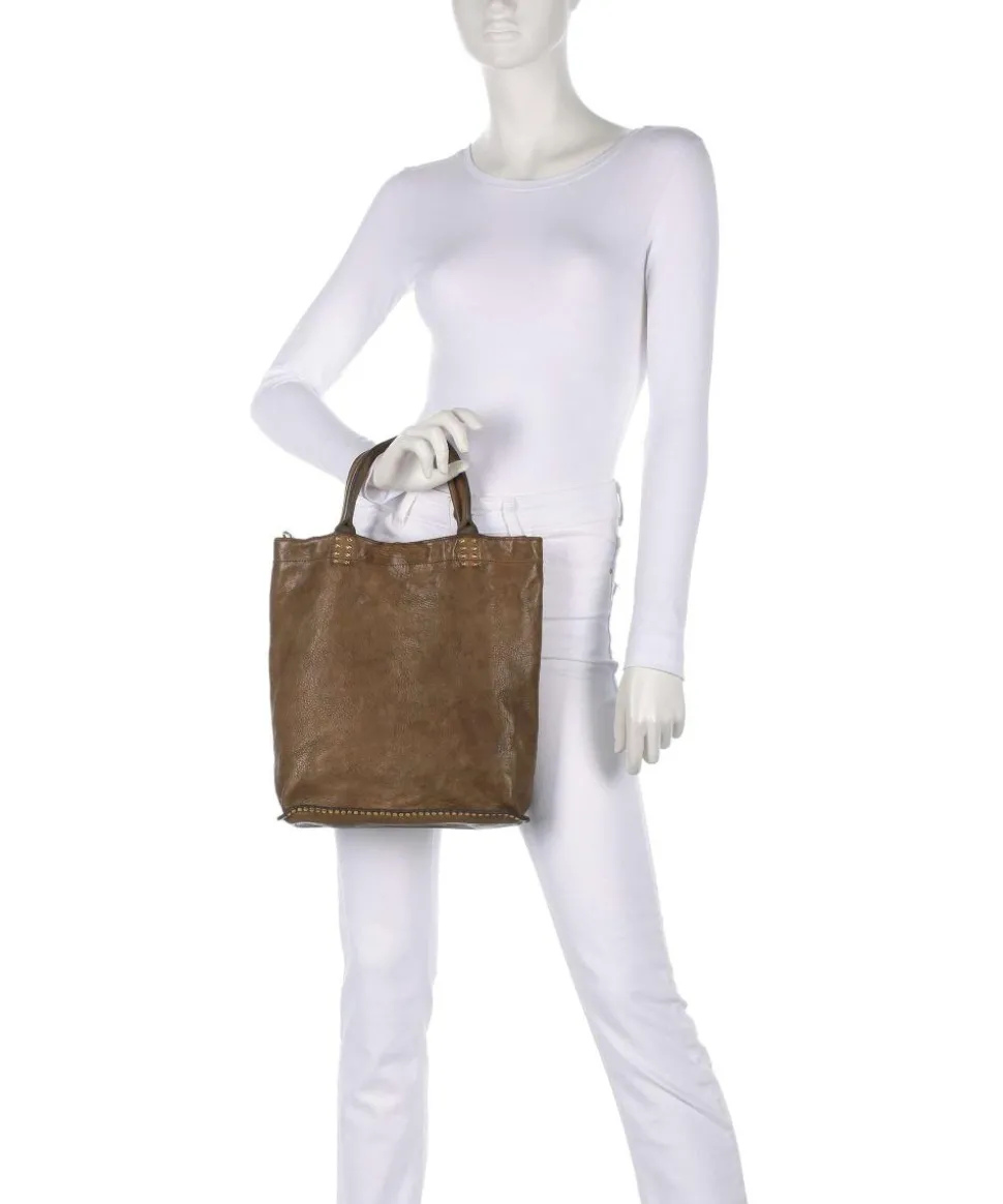 Handtasche genarbtes Rindsleder olivgrün