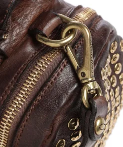 Handtasche genarbtes Rindsleder dunkelbraun