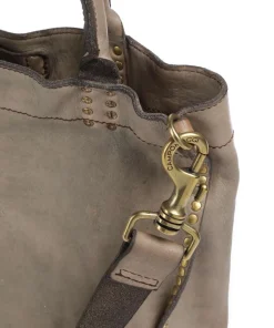 Handtasche genarbtes Rindsleder beige