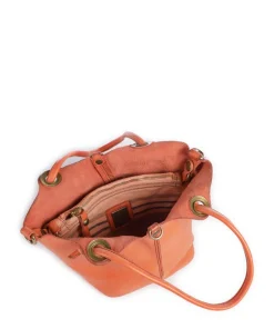 Handtasche genarbtes Rindsleder orange