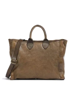 Handtasche genarbtes Rindsleder olivgrün