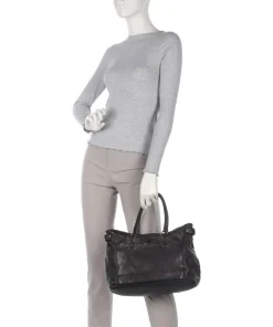 Handtasche Rindsleder schwarz