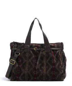 Handtasche Textil dunkelbraun