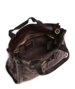 Handtasche Textil dunkelbraun