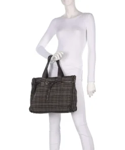 Handtasche Textil dunkelbraun