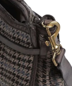 Handtasche Textil dunkelbraun