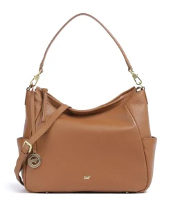 Hanna Beuteltasche genarbtes Rindsleder cognac