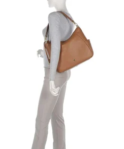 Hanna Beuteltasche genarbtes Rindsleder cognac