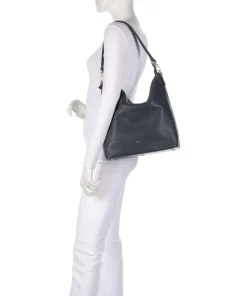 Hanna Beuteltasche genarbtes Rindsleder navy