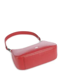 Hanna Schultertasche genarbtes Rindsleder rot