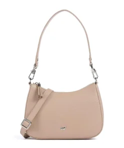 Hanna Schultertasche genarbtes Rindsleder beige