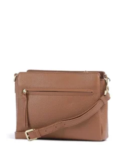 Hanna Umhängetasche genarbtes Rindsleder cognac