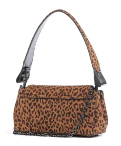 Hazel Suede Printed Medium Schultertasche Schafsleder braun