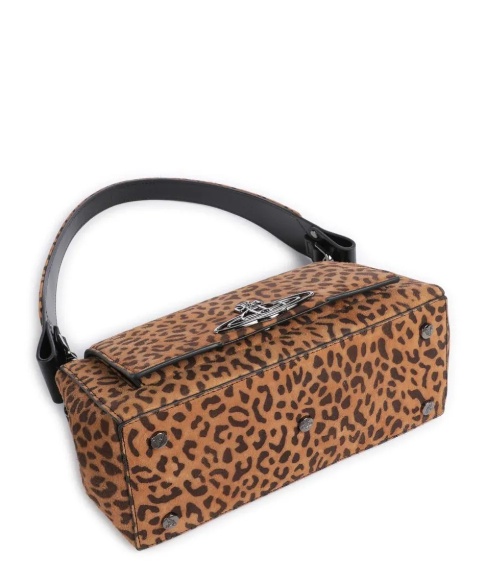 Hazel Suede Printed Medium Schultertasche Schafsleder braun