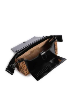 Hazel Suede Printed Medium Schultertasche Schafsleder braun