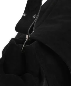 Hazel Suede XL Beuteltasche aufgerautes Kalbsleder schwarz