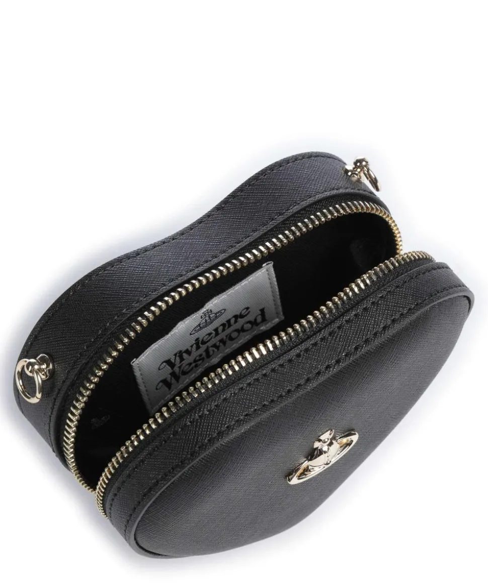 Heart Saffiano Biogreen Mini Umhängetasche Lederimitat schwarz