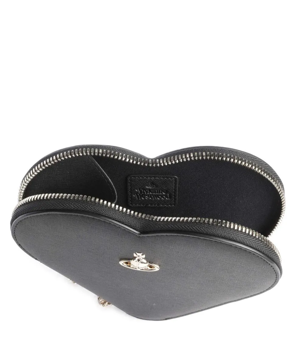 Heart Saffiano Biogreen Umhängetasche Lederimitat schwarz