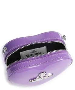 Heart Shiny Patent Mini Umhängetasche Lackleder violett