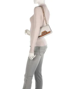 Heather Schultertasche Canvas elfenbein/braun