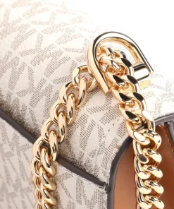 Heather Schultertasche Canvas elfenbein/braun