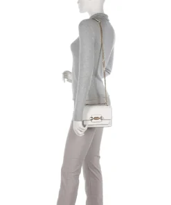 Heather Schultertasche fein genarbtes Rindsleder weiß