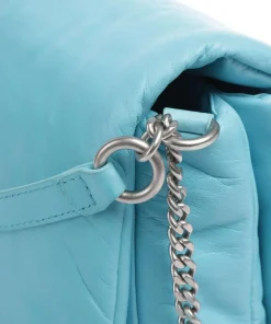 Helene Lamb Gstaad M Umhängetasche fein genarbtes Leder hellblau